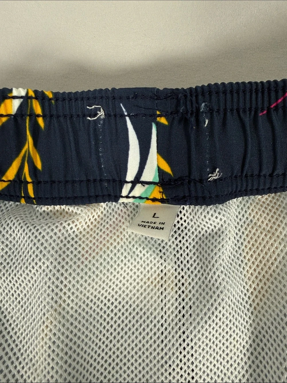 J. Crew Men's Navy Floral Swim Shorts - Versatile Beach Trunks
